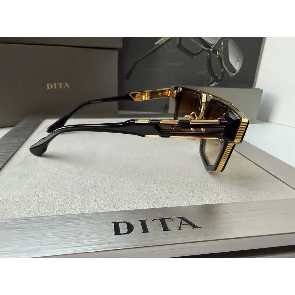 DITA MACH NINE DTS 478 01 Black Yellow Gold Brown Gradient Sunglasses AUTHENTIC